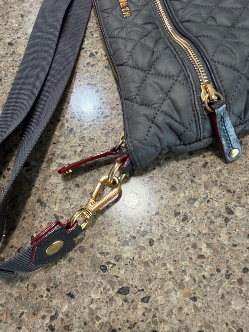 MZ Wallace Quilted Crossbody in Charcoal with Black Trim - Picture 10 of 13